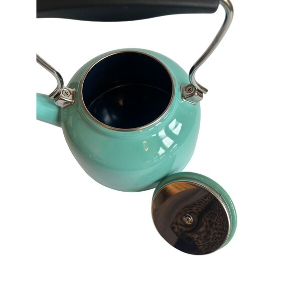 Chantal 1.7 Qt Turquoise Enamel-On-Steel Whistling Tea Kettle Ergonomic Handle - Picture 5 of 6